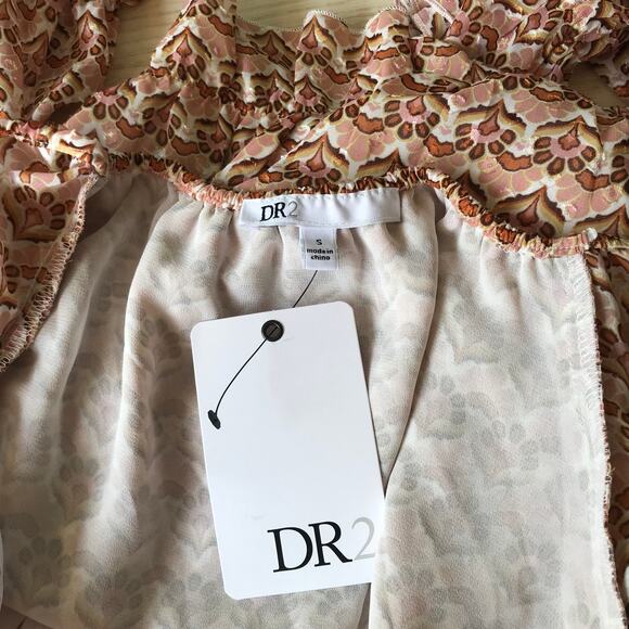 DR2 Anthropologie Blouse Womens Small Pink Ruffle Sheer Career Boho Cottage Twee - Picture 11 of 11